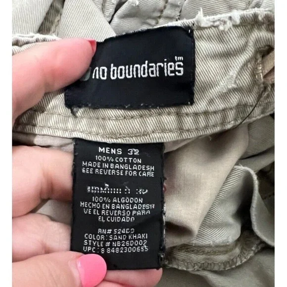 No Boundries Cargo Shorts Men's 30 Khaki Baggy Streetwear Distressed - Picture 9 of 9